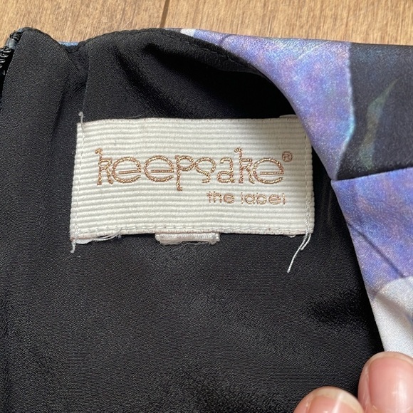 Keepsake the Label Echo Geo Floral A line mini dress sleeveless blue white sz XS - Picture 12 of 15